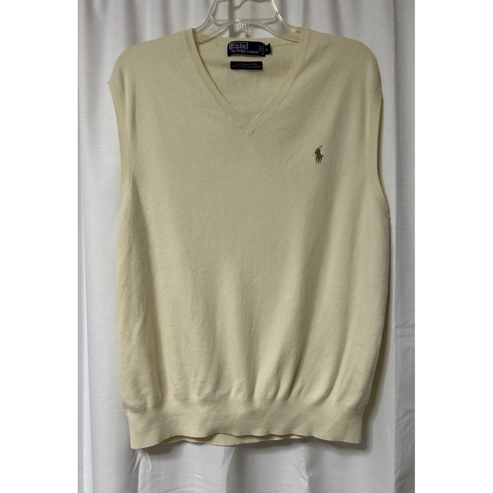 Ralph Lauren Men's Cream sweater vest L